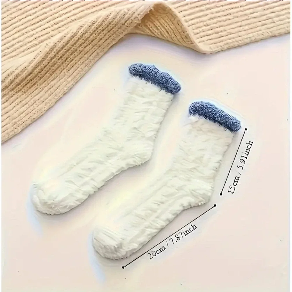 Fashion Fuzzy Thick Winter Socks One Size Colorful Pastel Bright 6‎ PACK NEW
